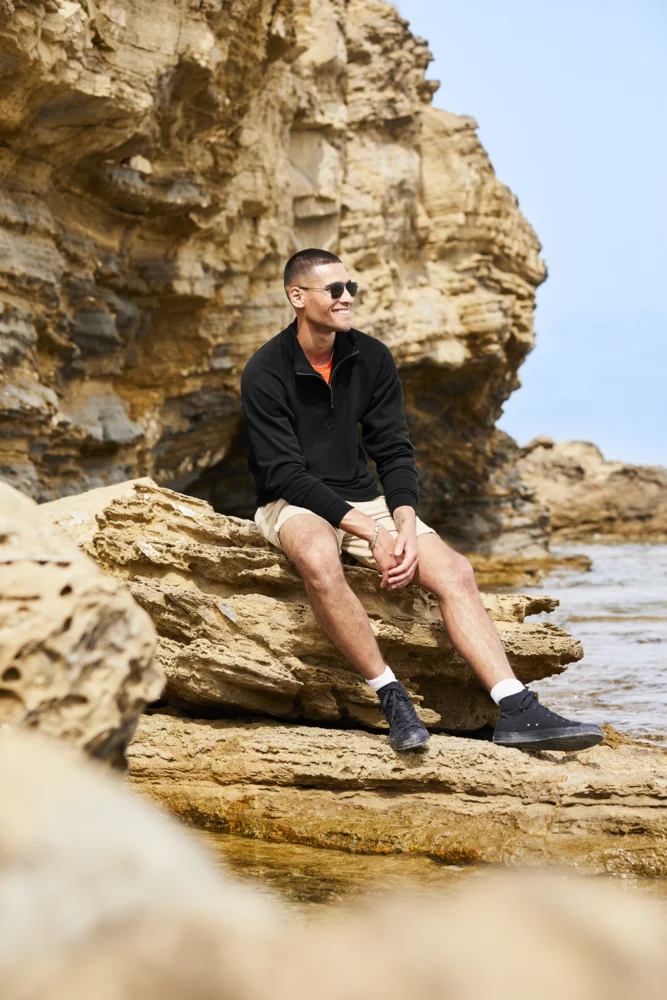 Sweater mit 1/4 Zip