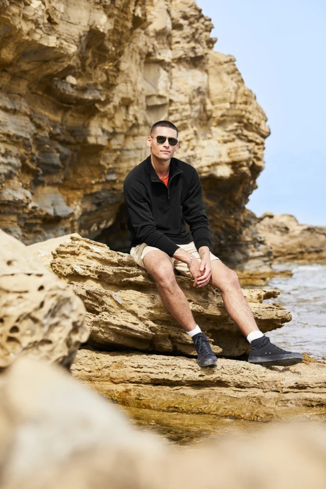 Sweater mit 1/4 Zip