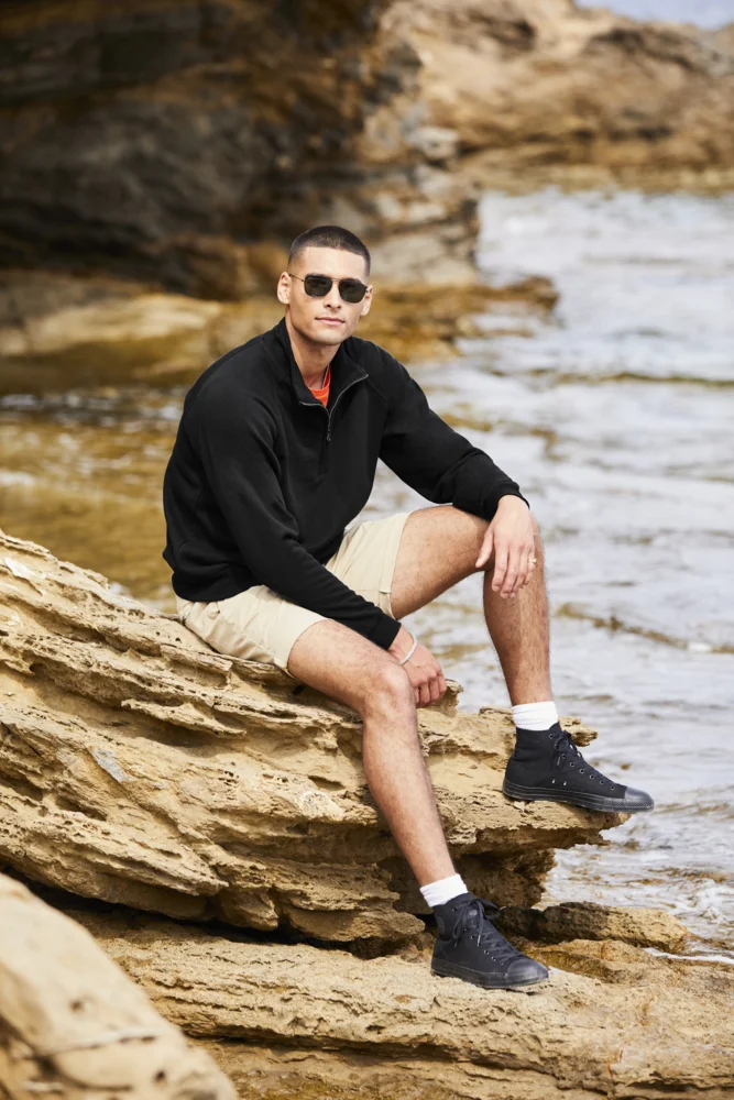Sweater mit 1/4 Zip