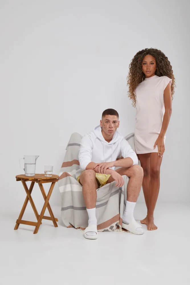T-shirt Dress with stand-up collar