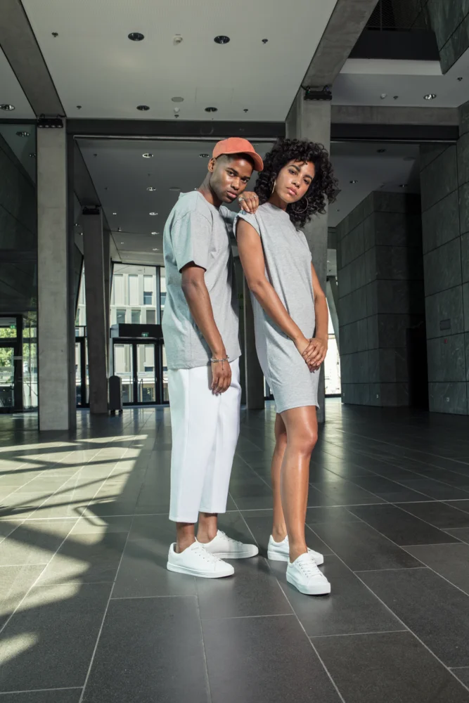 T-shirt Dress with stand-up collar