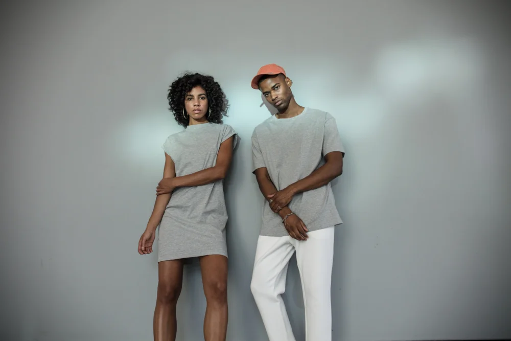 T-shirt Dress with stand-up collar