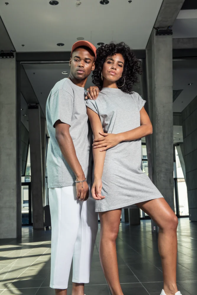 T-shirt Dress with stand-up collar