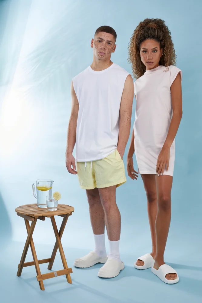 T-shirt Dress with stand-up collar