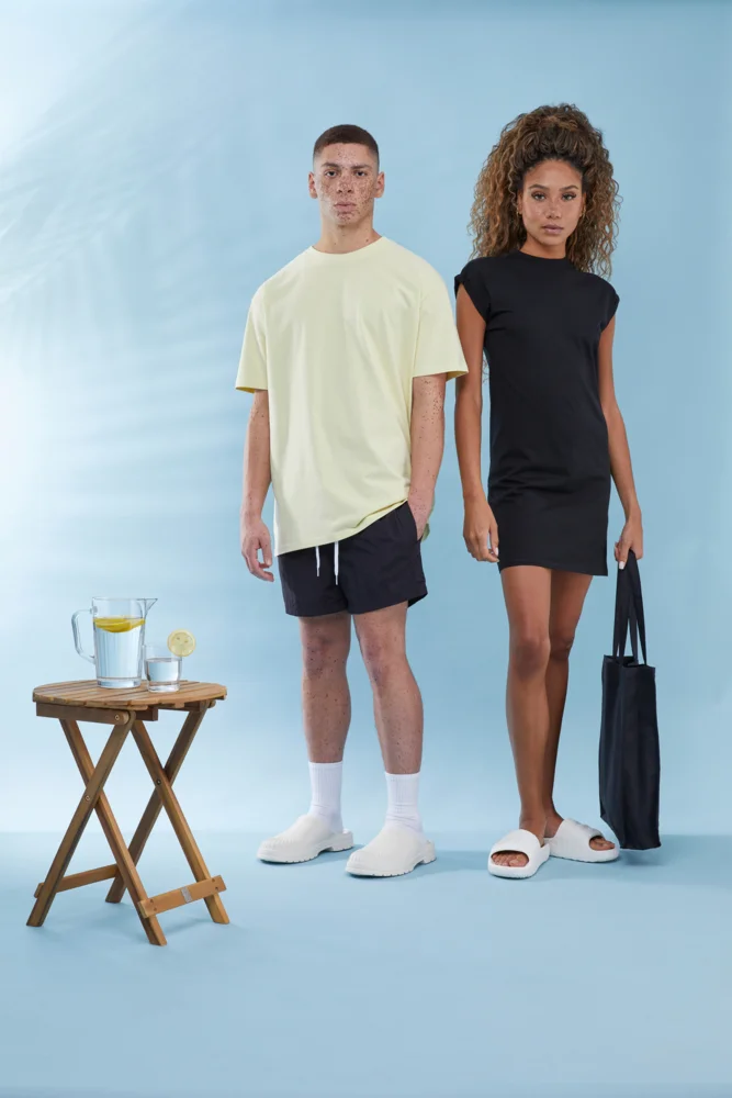 T-shirt Dress with stand-up collar