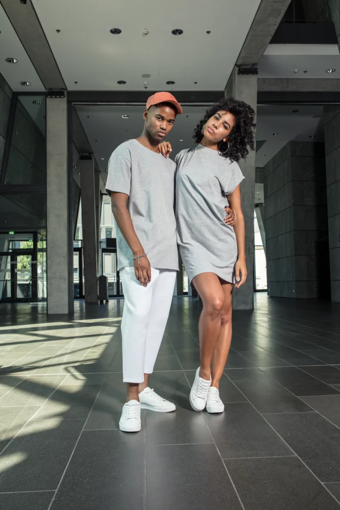 T-shirt Dress with stand-up collar