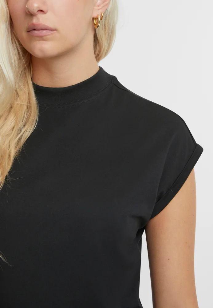 T-Shirt Kleid mit Stehkragen