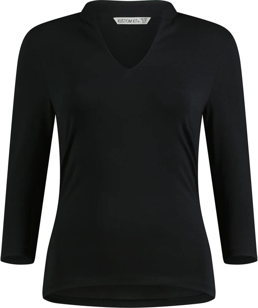 Top mit Mandarinkragen 3/4 Arm