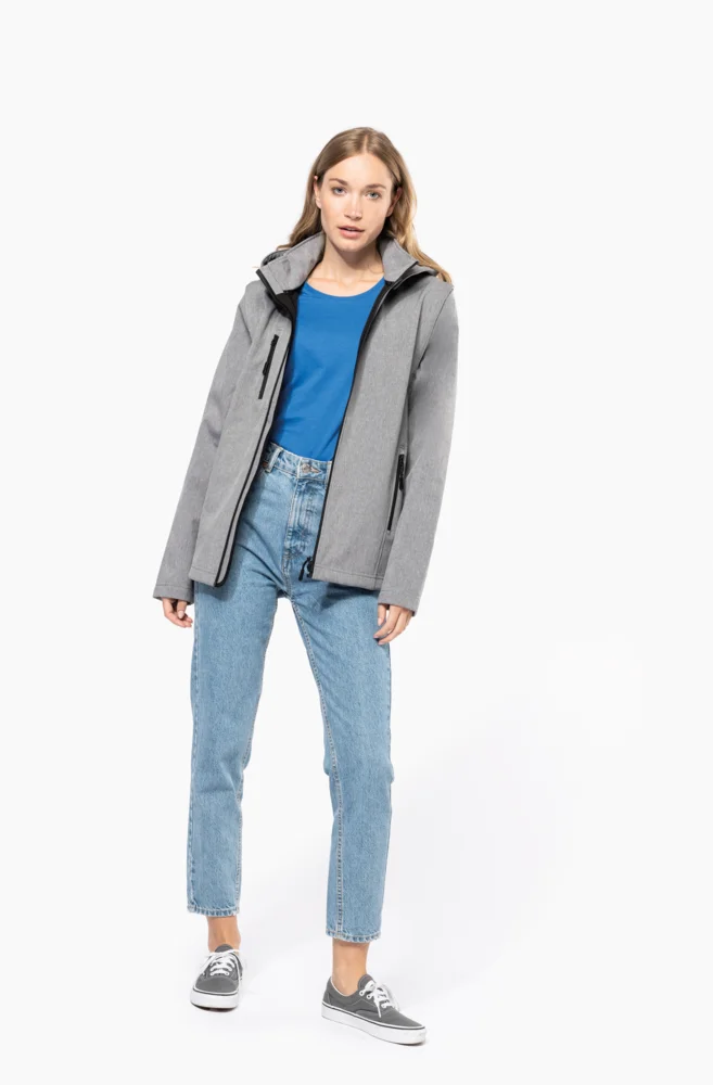 Unisex 3 -layer hooded softshell jacket