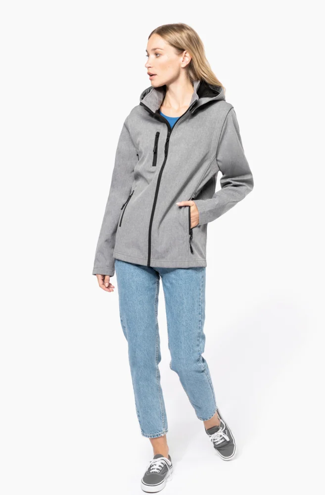Unisex 3 -layer hooded softshell jacket