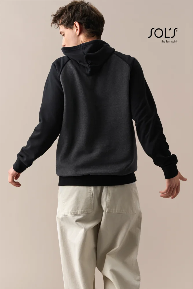Unisex Raglan Kapuzen Sweater 2-farbig
