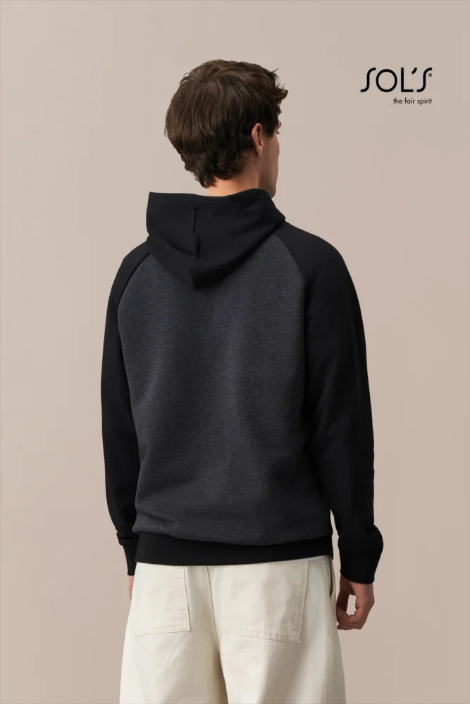 Unisex Raglan Kapuzen Sweater 2-farbig