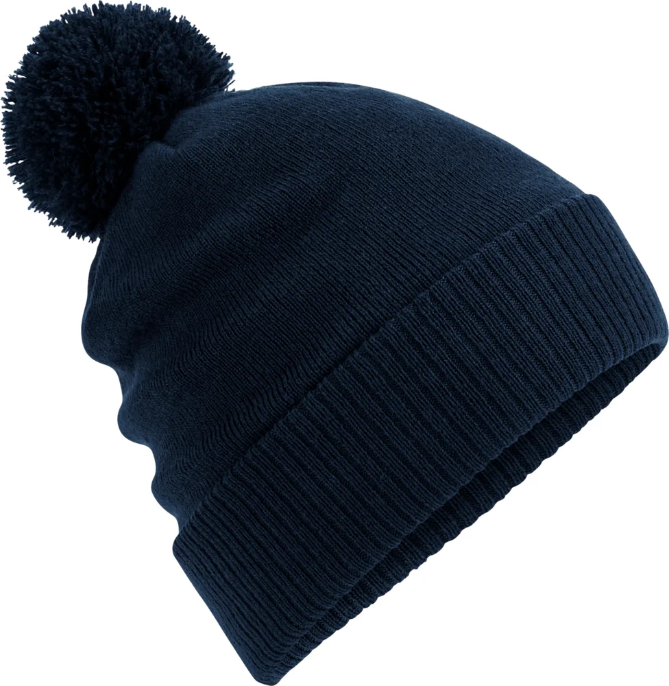 Wasserabweisende Strickmütze mit Pompon