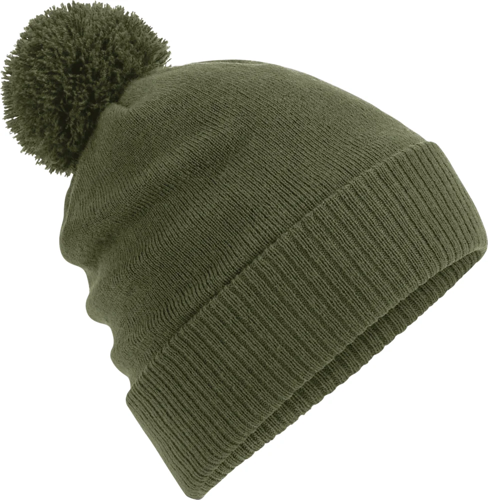 Wasserabweisende Strickmütze mit Pompon
