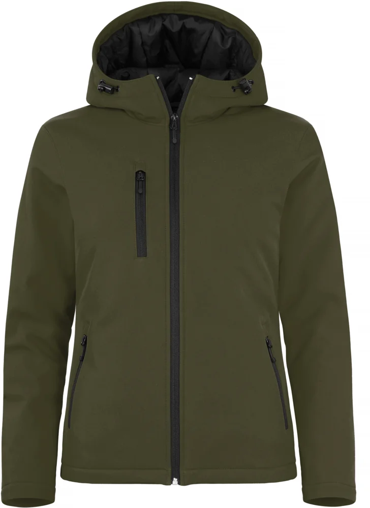 Ladies' Padded Hooded Softshell Jacket