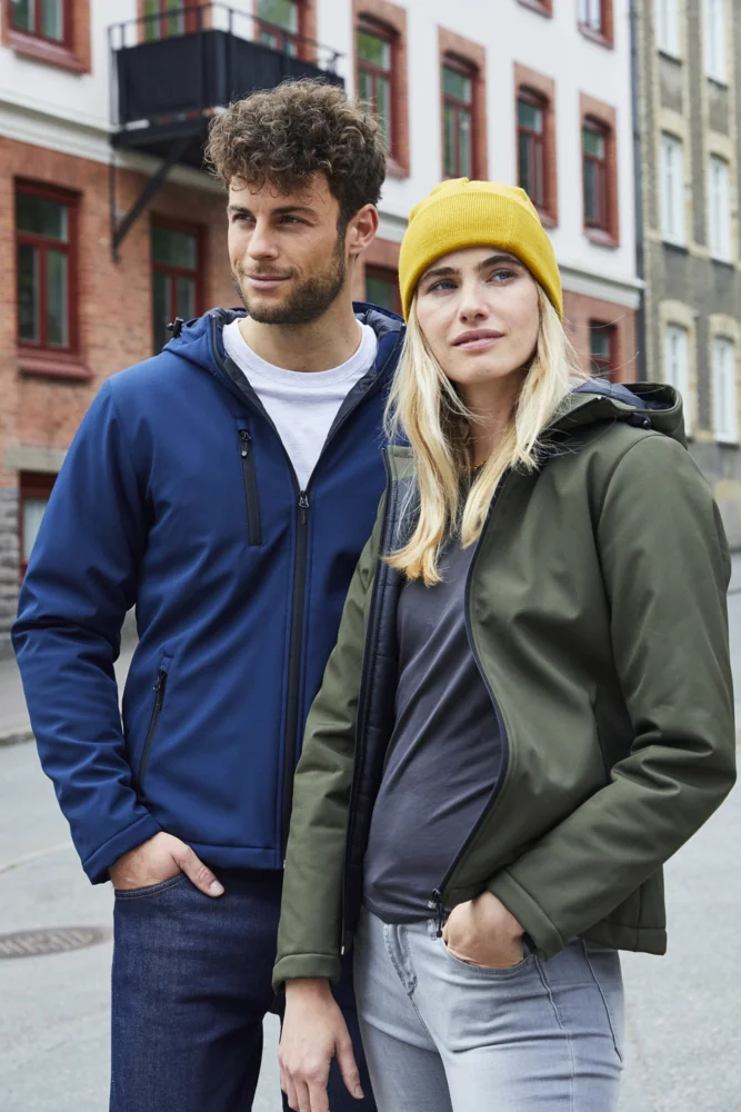 Ladies' Padded Hooded Softshell Jacket