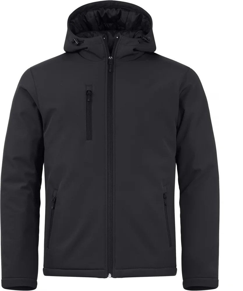 Wattierte Herren Kapuzen Softshell Jacke