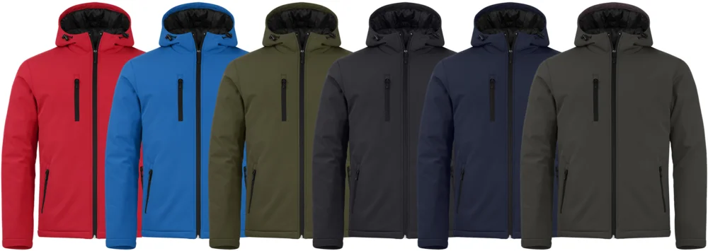 Wattierte Herren Kapuzen Softshell Jacke