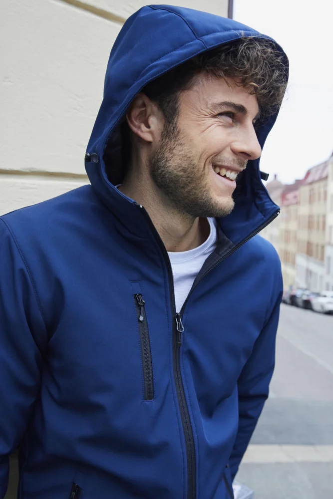 Wattierte Herren Kapuzen Softshell Jacke