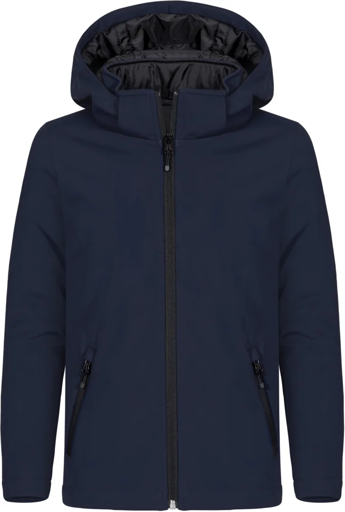 Wattierte Kinder Kapuzen Softshell Jacke