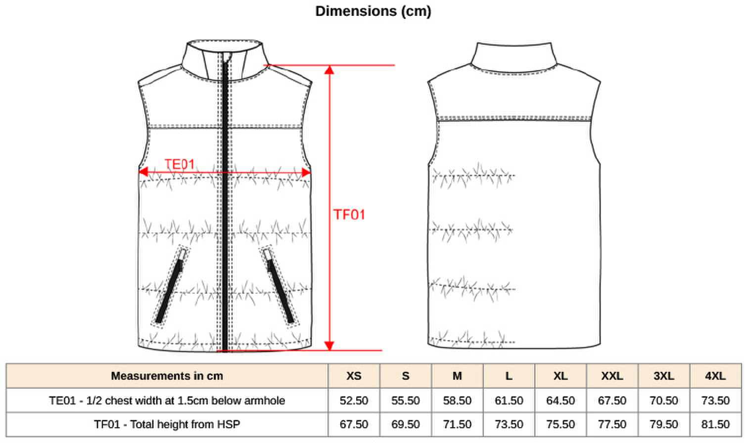 Size chart