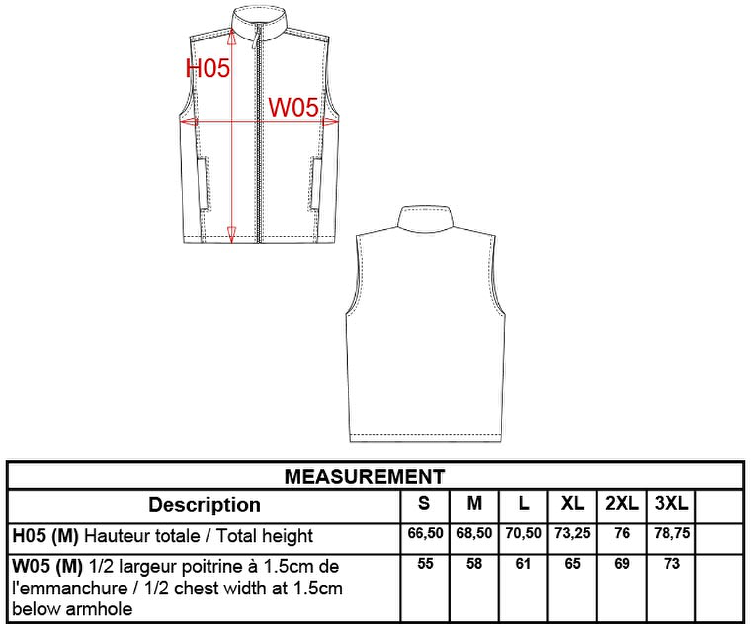 Size chart