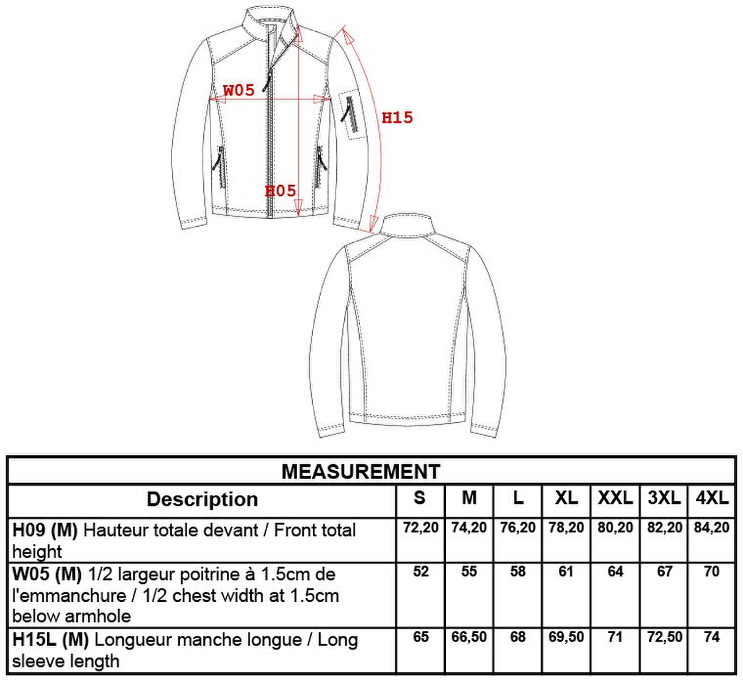 Size chart