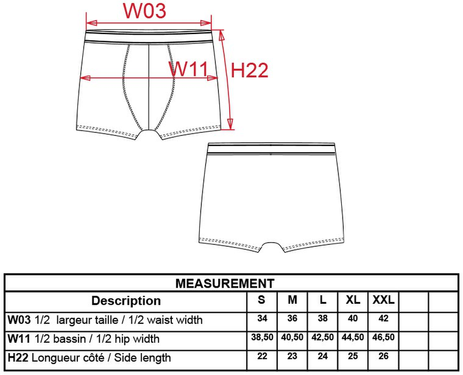 Size chart