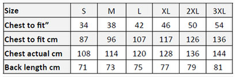 Size chart