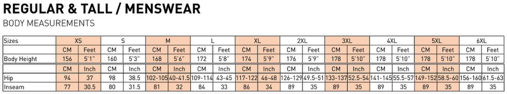 Size chart