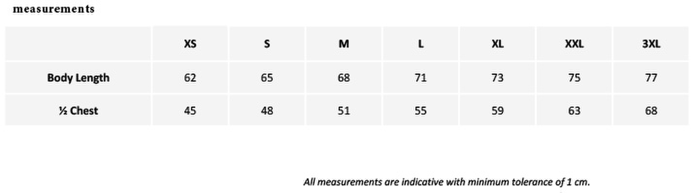 Size chart