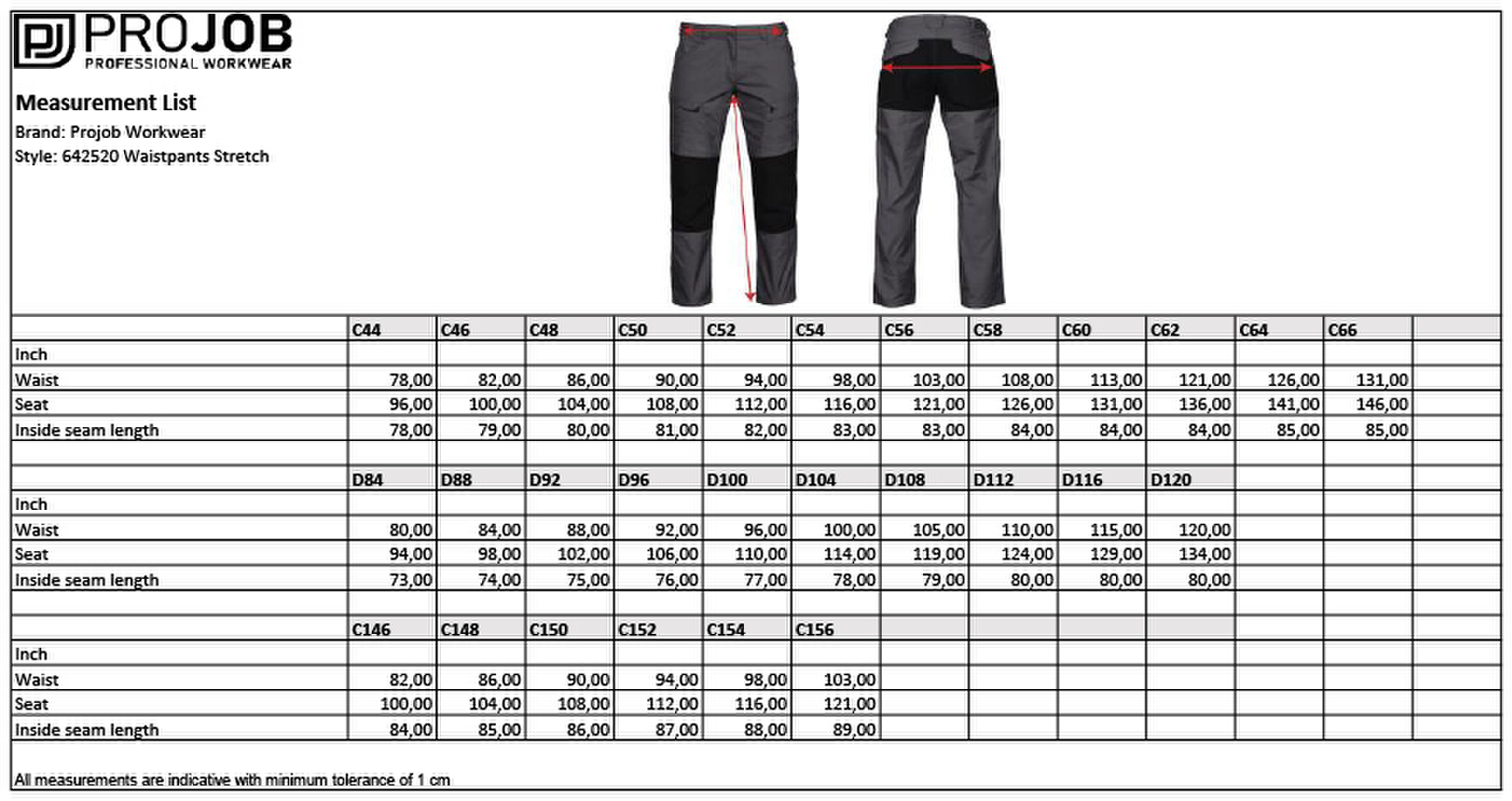 Size chart