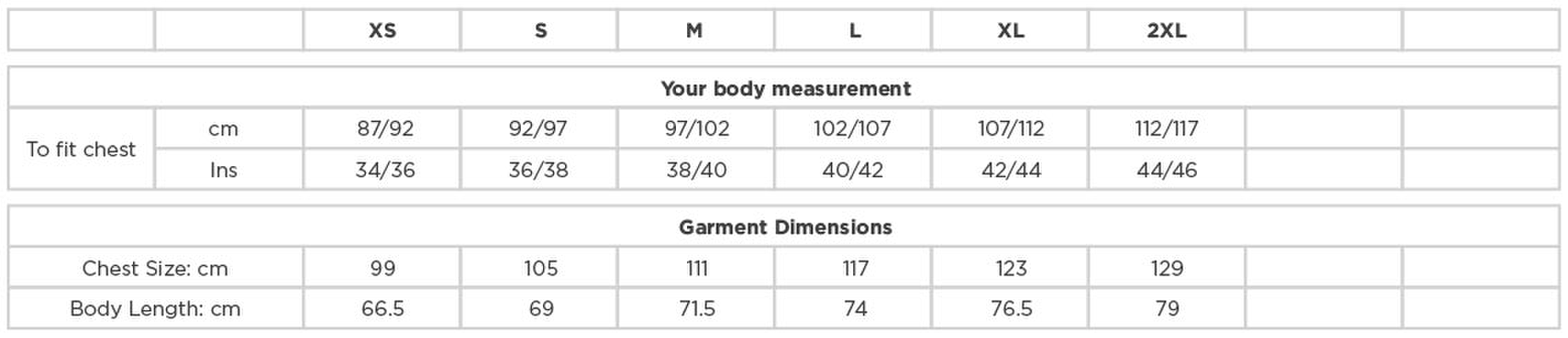 Size chart