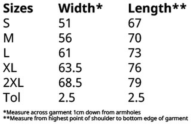 Size chart