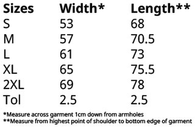 Size chart
