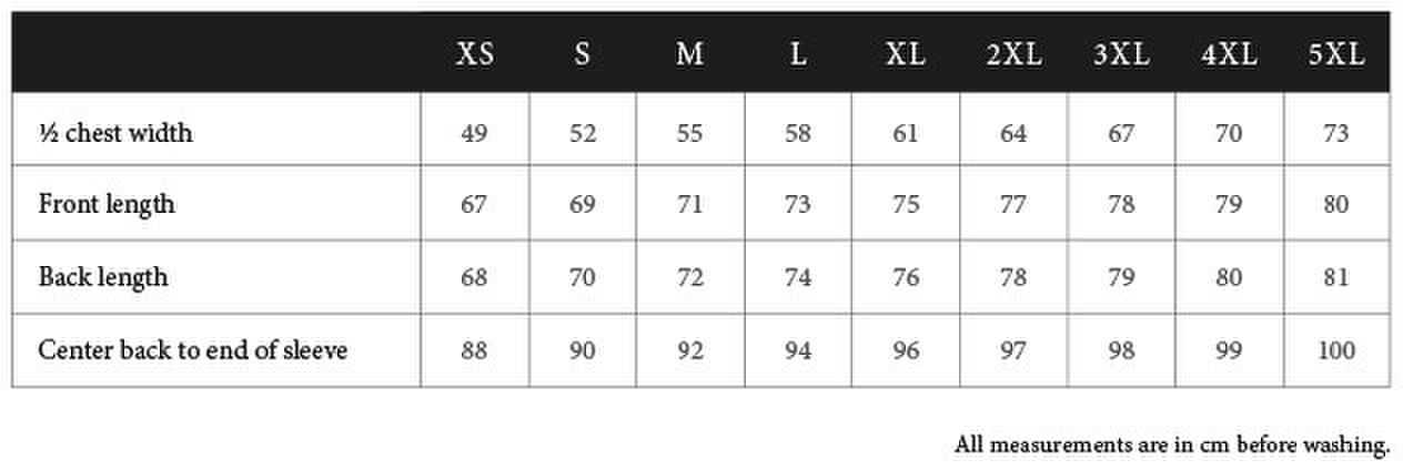 Size chart