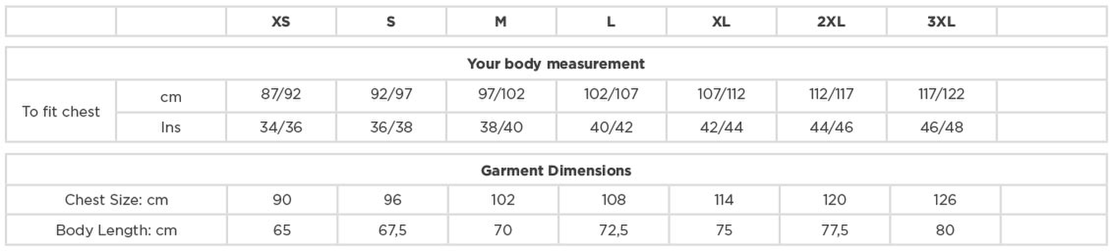 Size chart