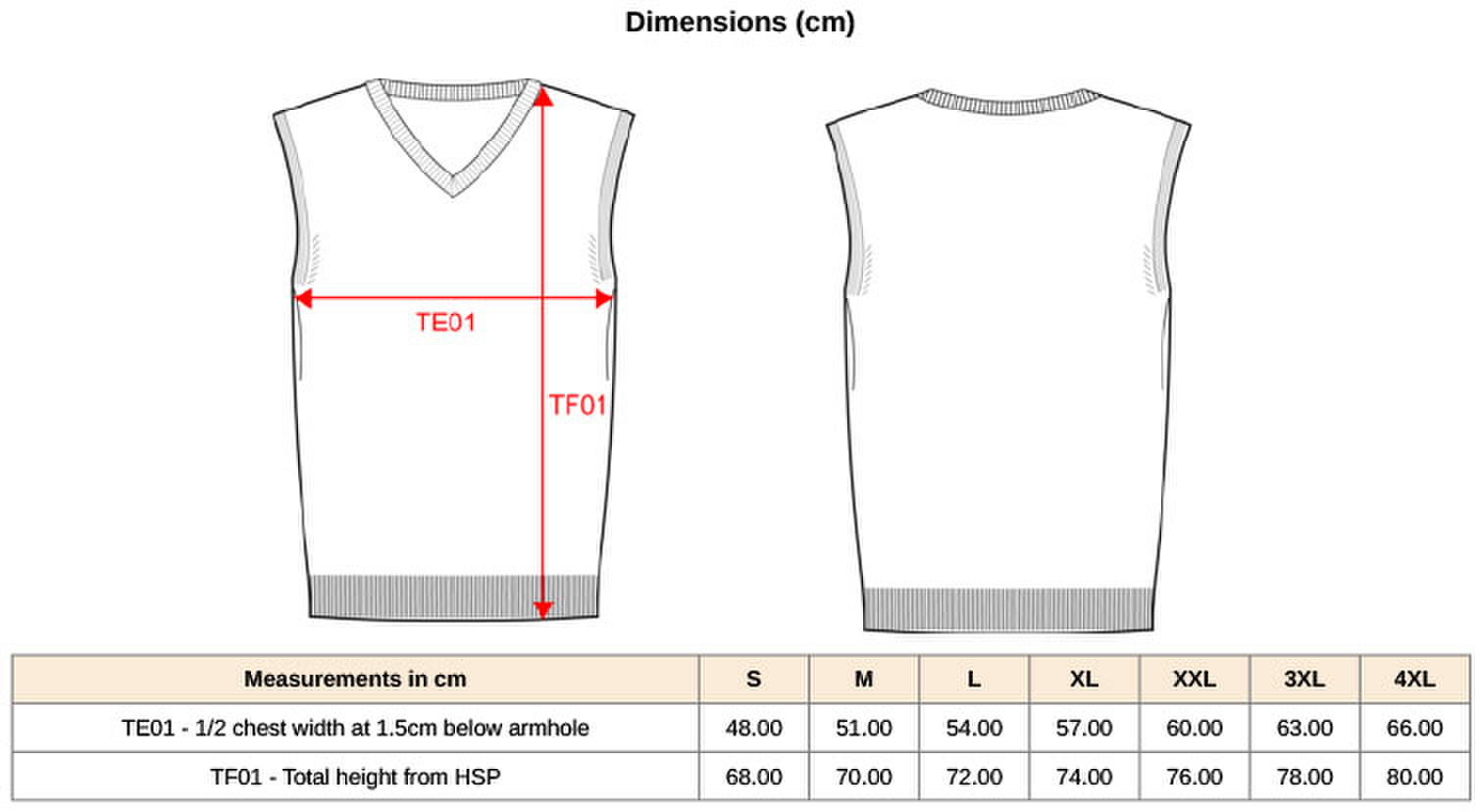 Size chart
