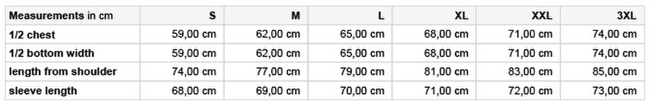 Size chart