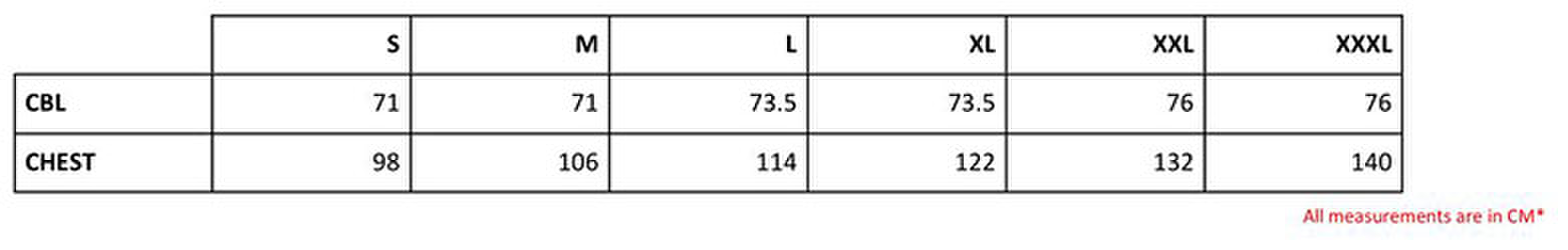 Size chart