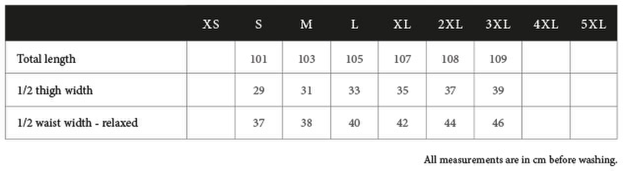 Size chart