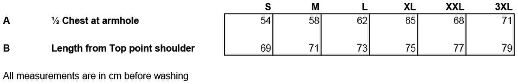 Size chart