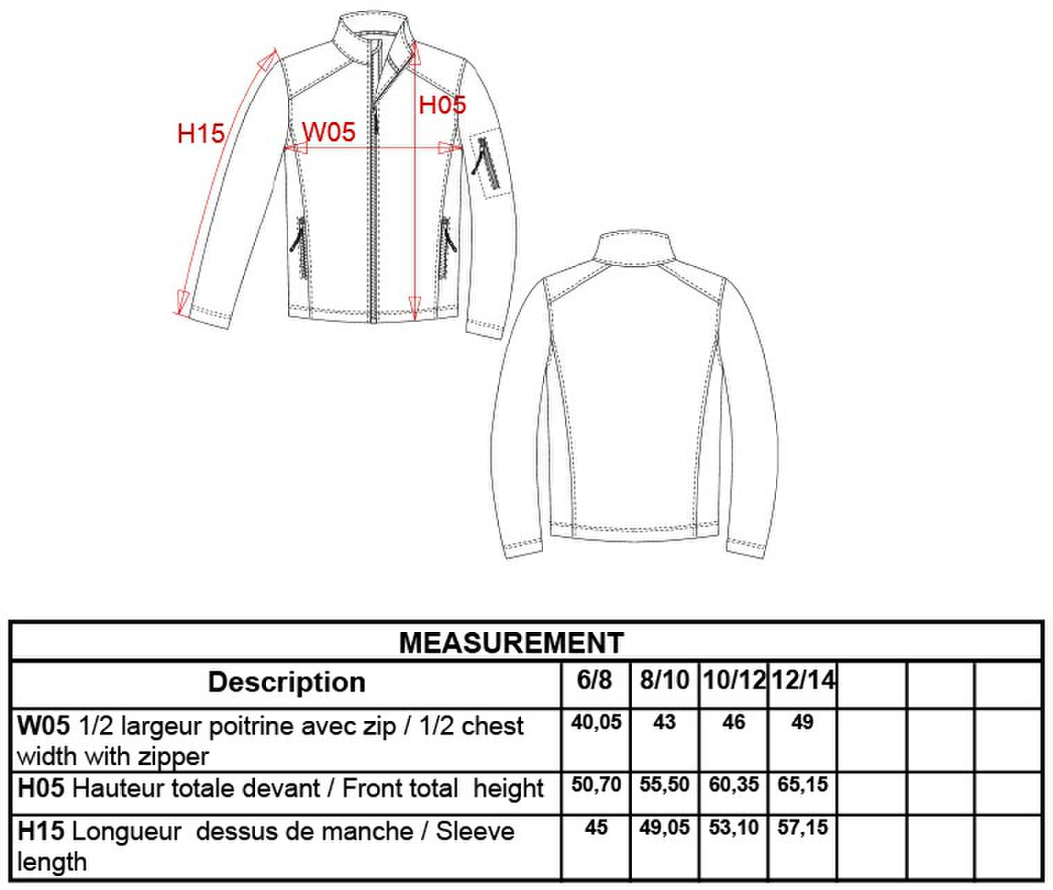 Size chart