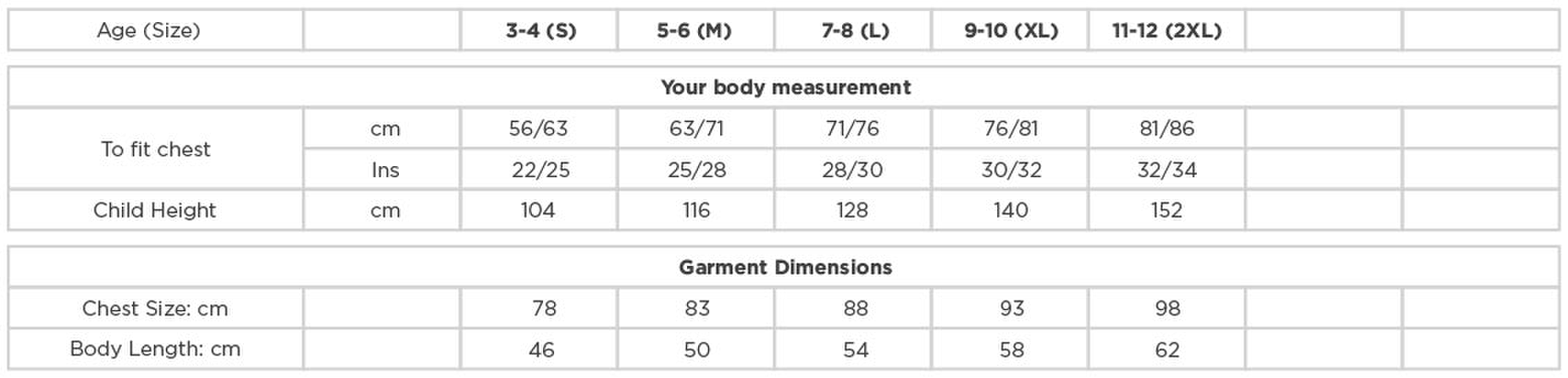 Size chart