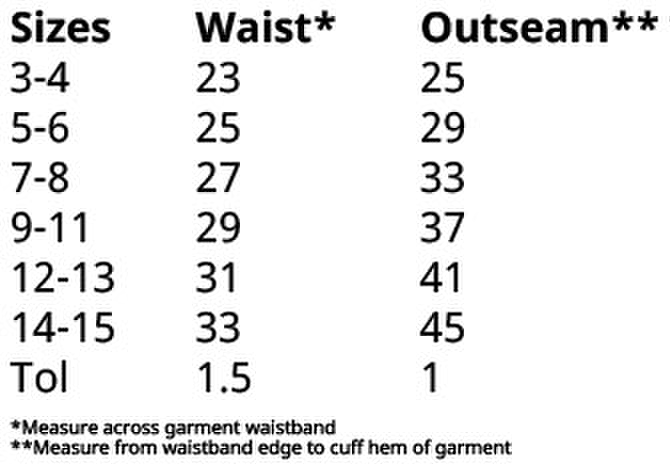 Size chart