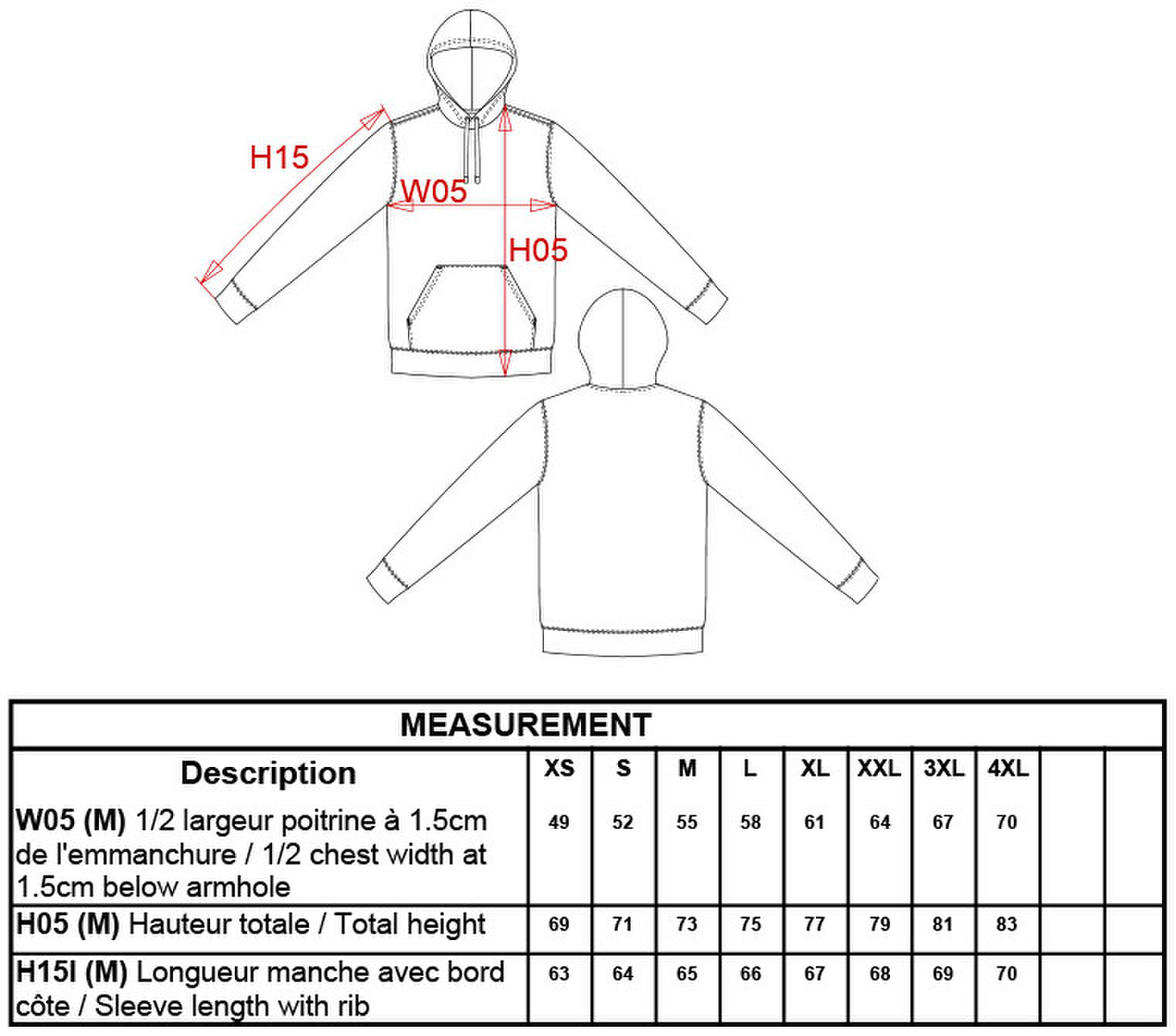 Size chart