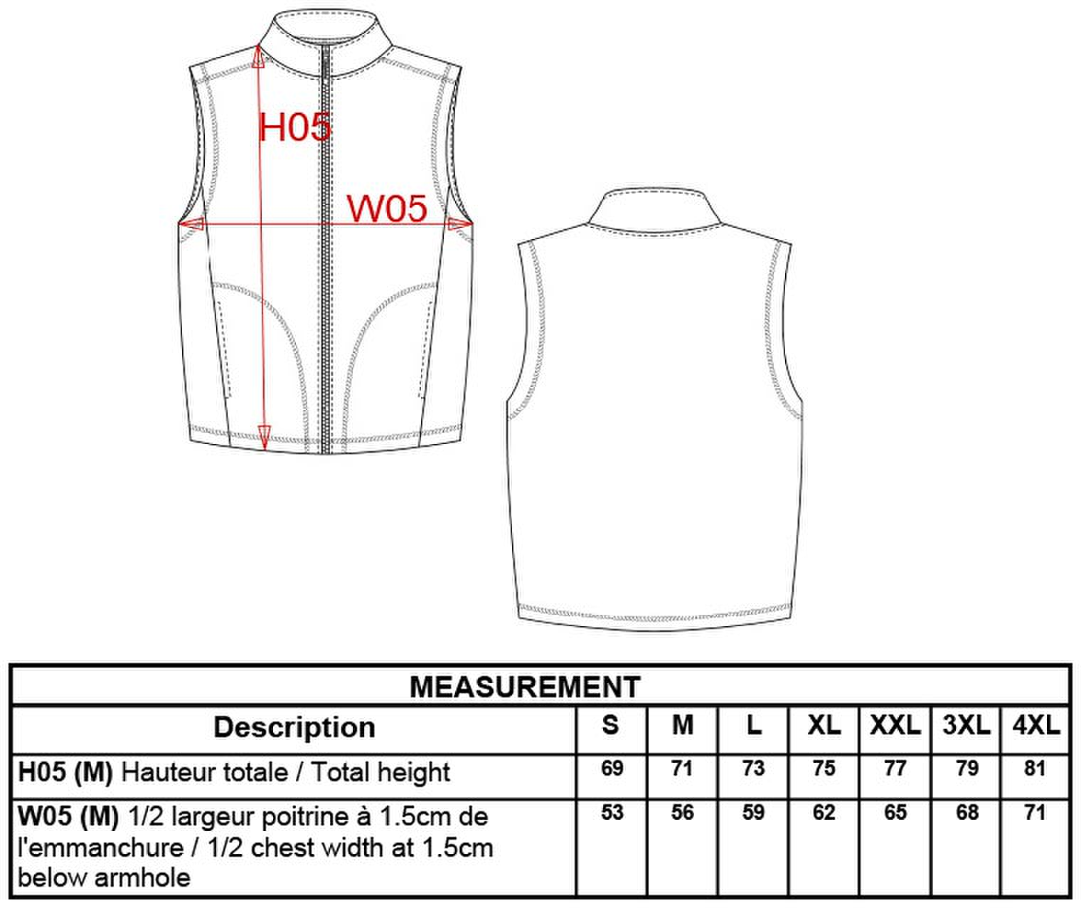 Size chart