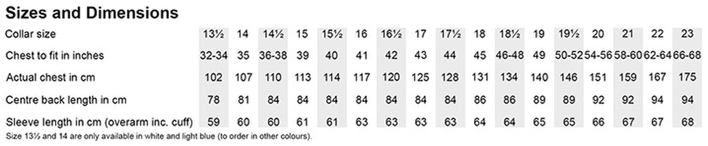 Size chart