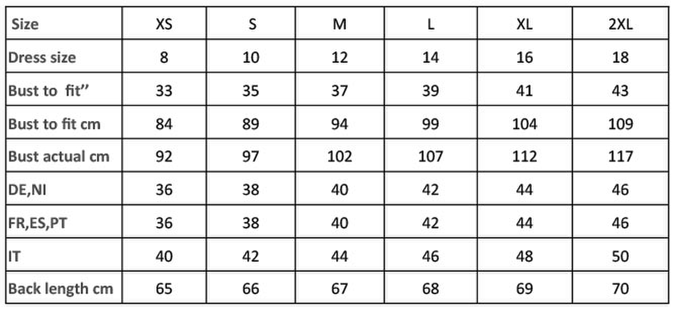 Size chart