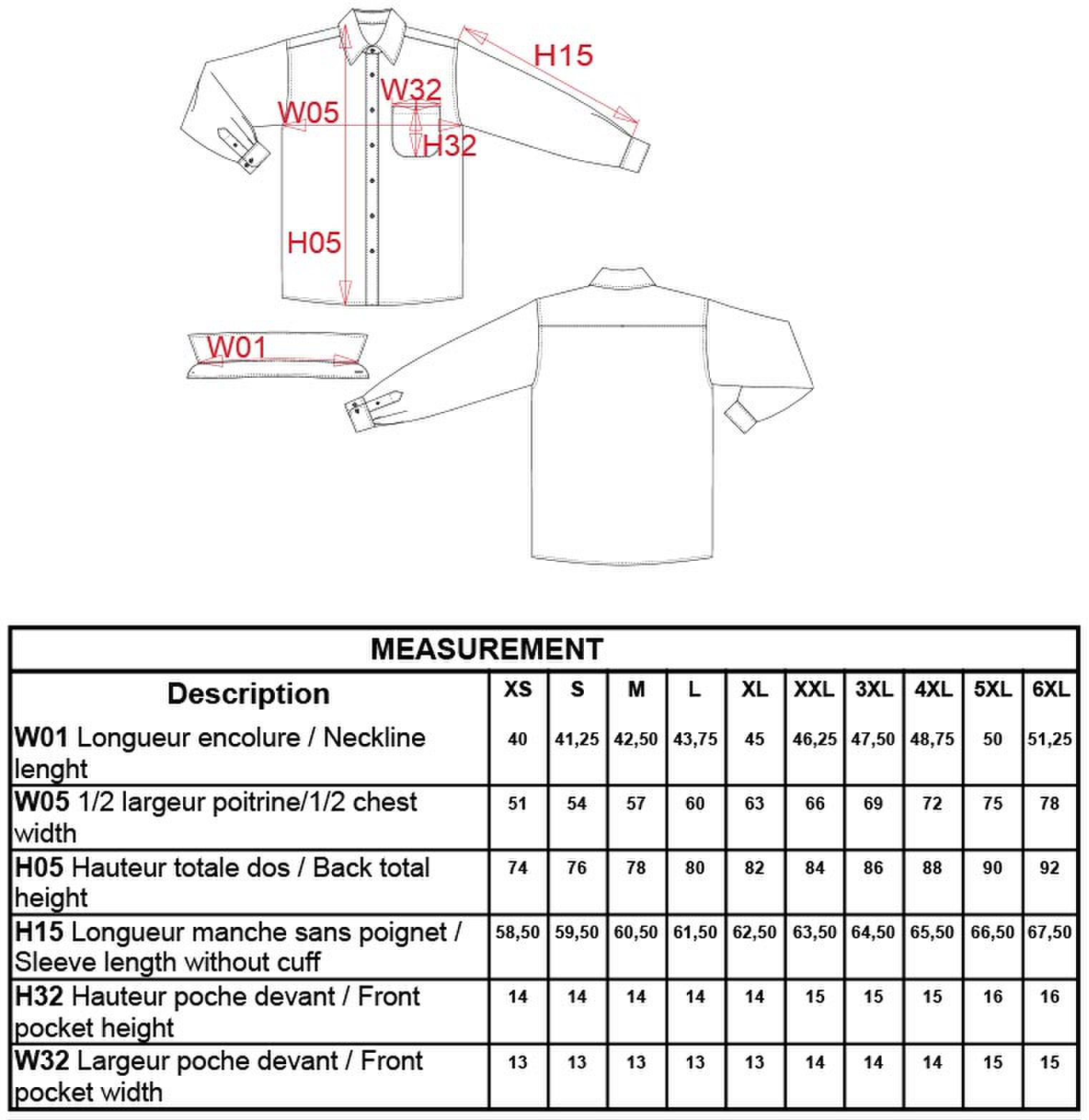 Size chart